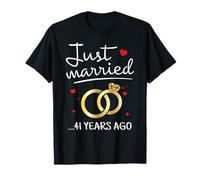 Just Married 41 Years Ago Funny Couple 41st Anniversary Gift T-Shirt