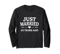 Just Married 43 Years Ago 1983 2026 43rd Anniversary Long Sleeve T-Shirt
