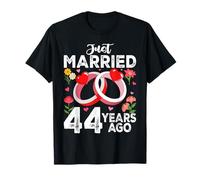 Just Married 44 Years Ago Funny Couple 44th Anniversary T-Shirt
