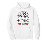 Just Married 46 Years Ago Funny Couple 46th Anniversary Pullover Hoodie