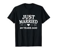 Just Married 49 Years Ago 1976 2025 49th Anniversary T-Shirt