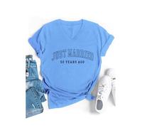 Just Married 50 Years Ago Shirt 50th Anniversary Shirts Carolina Blue