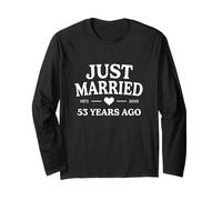 Just Married 53 Years Ago 1975 2025 53rd Anniversary Long Sleeve T-Shirt