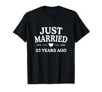 Just Married 53 Years Ago 1975 2025 53rd Anniversary T-Shirt