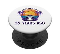 Just Married 55 Years Ago Matching 55th Wedding Anniversary PopSockets Adhesive PopGrip