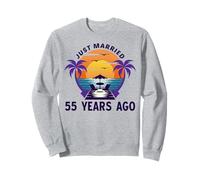 Just Married 55 Years Ago Matching 55th Wedding Anniversary Sweatshirt