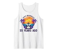 Just Married 55 Years Ago Matching 55th Wedding Anniversary Tank Top