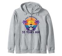 Just Married 55 Years Ago Matching 55th Wedding Anniversary Zip Hoodie