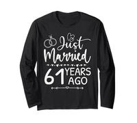 Just Married 61 Years Ago Matching 61st Wedding Anniversary Long Sleeve T-Shirt
