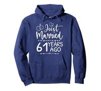 Just Married 61 Years Ago Matching 61st Wedding Anniversary Pullover Hoodie