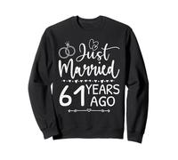 Just Married 61 Years Ago Matching 61st Wedding Anniversary Sweatshirt