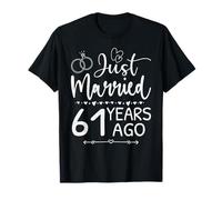 Just Married 61 Years Ago Matching 61st Wedding Anniversary T-Shirt
