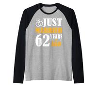 Just Married 62 Years Ago 62nd Wedding Anniversary Raglan Baseball Tee