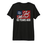 Just Married 63 Years Ago 63rd Husband Wife Anniversary Premium T-Shirt
