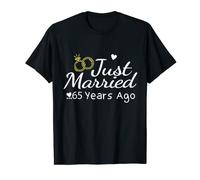 Just Married 65 Years Ago 65 Year Wedding Anniversary 65th T-Shirt