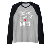 Just married 69 years ago for 69th wedding anniversary Raglan Baseball Tee