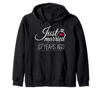 Just Married 7 Years Ago - 7th Wedding Anniversary Zip Hoodie
