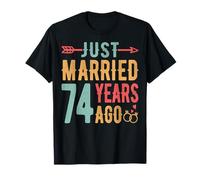 Just Married 74 Years Ago - 74th Wedding Anniversary Couple T-Shirt