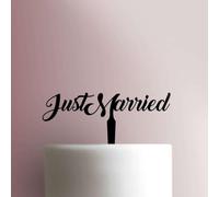 Just Married - Acrylic Cake Topper 6 Inch Width/White
