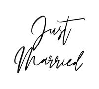 Just Married Acrylic Cake Toppers 10 * 9CM, Personalized Just Married Cake Decorations for Wedding, Anniversary