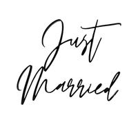 Just Married Cake Topper, 10 x 9 CM Personalised Acrylic Wedding Cake Toppers, Just Married Cake Decorations Personalised Wed Cake Topper for Wedding, Anniversary, Engagement Party