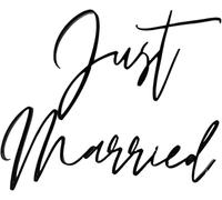 Just Married Cake Topper, Acrylic Wedding Cake Decor, Elegant Black Cake Topper for Bridal Shower, 10cm x 9cm