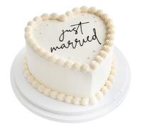 Just Married Cake Topper Acrylic Wedding Cake Topper Engaged Cakes Toppers for Bridal Shower Party Decorations Just Married Cakes Decor Bachelorette Party Decorations(Black)