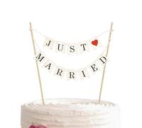 Just Married Cake Topper - Paper 20x15cm | Personalized Wedding Çake Decorations |edding Ćake Ţopper |Čake Eopper For edding | For Wedding Engagement Home Party Banquet Celebration