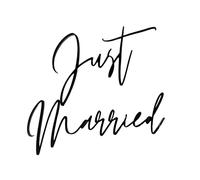 Just Married Cake Toppers 10 x 9 CM, Acrylic Just Married Cake Decorations Personalised Wedding Cake Topper for Bride and Groom Married Style Decor (Black, 4 Inch)