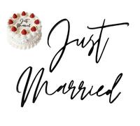 Just Married Cake Toppers, Acrylic Personalized Wedding Cake Topper Decorations for Wedding Anniversary Party 10X9CM