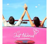 Just Married Car Decals, Stylish Just Married Love Balloons Wedding Car Decoration Vehicles Body Side Mirror Window Sticker Decals Wall Stickers for Honeymoon Wedding Day