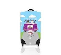 Just Married Car in Love Suitcase Cover Easily Identify Your Case *Suitcase Not Included* (Large)