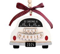 Just Married Car Ornament, Marriage Wedding Keepsake, Our First Christmas Together Ornament, Car Wedding Christmas Tree Ornament, Just Married Couple Car Ornament, Stylish 2024 Christmas Decoratiom