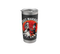 Just Married Est 1997 Skeleton Bride Groom 29th Anniversary Stainless Steel Insulated Tumbler