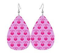Just Married Piercing Teardrop Earrings Set Trendy Faux Leather For Women Girls Birthday Xmas Jewelry Gift