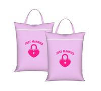 Just Married Print Travel Laundry Bag Portable Gym Hiking Camping Backpacking Dorm Hotel Use