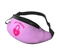 just Married Print Unisex Pack Waist Bag Lightweight Belt Bags Travel Running Festivals Fashion Pack