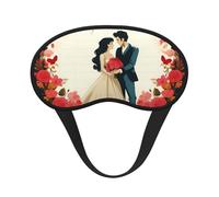 Just Married Sleep Eye Mask for Women Men Soft and Comfortable Sleep Mask Blackout Sleeping Eye Cover for Travel Yoga Nap Shift Work