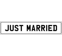 JUST Married Stick ON Number Plate Sign Wedding CAR Decoration 520mm x 110mm
