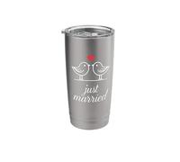 Just Married Tie The Knot Fun Couples Stainless Steel Insulated Tumbler
