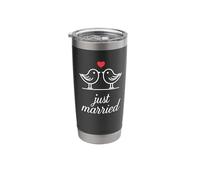 Just Married Tie The Knot Fun Couples Stainless Steel Insulated Tumbler