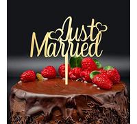 Just Married Wedding Cake Topper, Mirrored Gold Acrylic Cake Topper, Married Cupcake Topper, Personalized Cake Topper, Wedding Cake Decoration