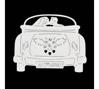 Just Married Wedding Car Metal Cutting Die - Bride & Groom Silhouette Craft Die for Wedding & Anniversary Card Making I8