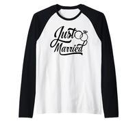 Just Married Wedding Theme Raglan Baseball Tee