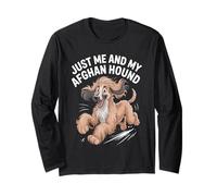 Just Me and My Afghan Hound Funny Cute Dog Lover Style Long Sleeve T-Shirt