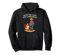 Just Me And My Chickens Boy Chicken Farm Design Pullover Hoodie