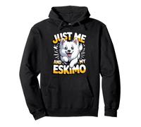 Just me and my Eskimo Cartoon Dog Breed Pet American Eskimo Pullover Hoodie