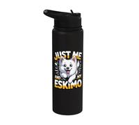 Just me and My Eskimo Cartoon Dog Breed Pet American Eskimo Stainless Steel Insulated Water Bottle