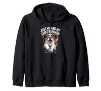 Just Me And My Saint Bernard Funny Giant Mountain Rescue Dog Zip Hoodie