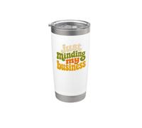 Just Minding My Business Retro Groovy Text Stainless Steel Insulated Tumbler